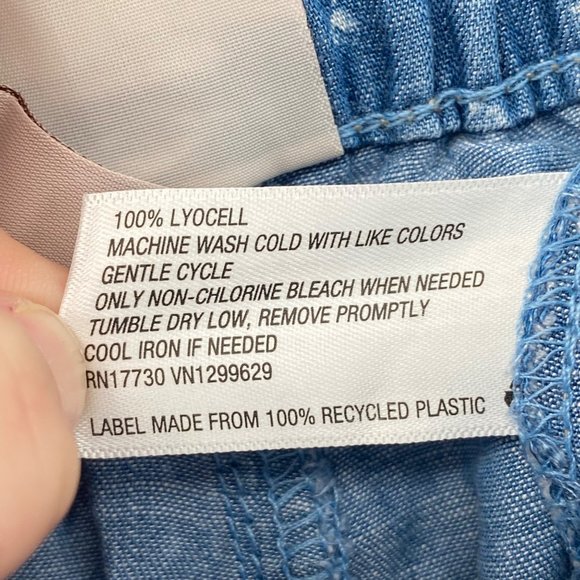 Knox Rose Womens Blue Chambray Shibori Print Pull On Jogger Pants S Bohemian - Picture 5 of 6